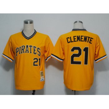Pittsburgh Pirates #21 Roberto Clemente 1971 Yellow Throwback Jersey