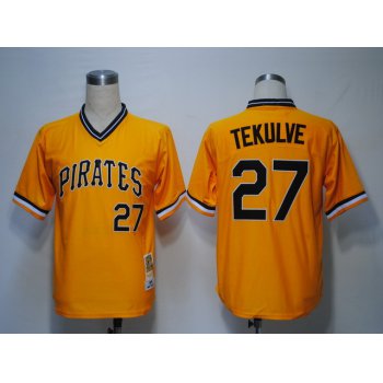 Pittsburgh Pirates #27 Kent Tekulve 1979 Yellow Throwback Jersey