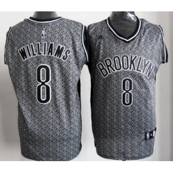 Brooklyn Nets #8 Deron Williams Gray Static Fashion Jersey