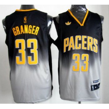 Indiana Pacers #33 Danny Granger Black/Gray Fadeaway Fashion Jersey