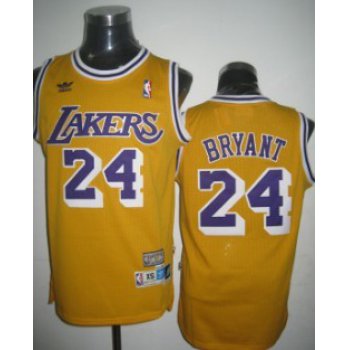 Los Angeles Lakers #24 Kobe Bryant Yellow Swingman Throwback Jersey
