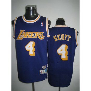 Los Angeles Lakers #4 Byron Scott Purple Swingman Throwback Jersey