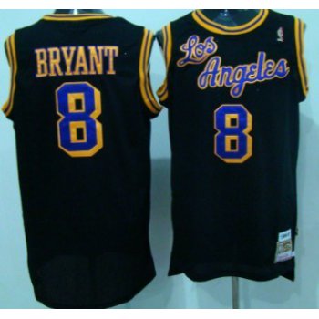 Los Angeles Lakers #8 Kobe Bryant Los Black Swingman Throwback Jersey