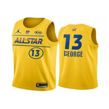 Men's 2021 All-Star #13 Paul George Yellow Western Conference Stitched NBA Jersey