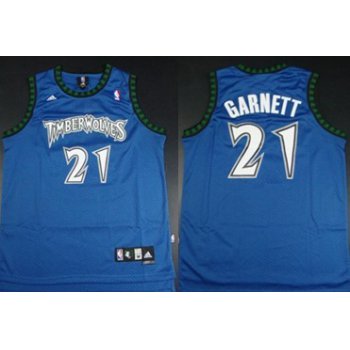 Minnesota Timberwolves #21 Kevin Garnett Blue Swingman Jersey