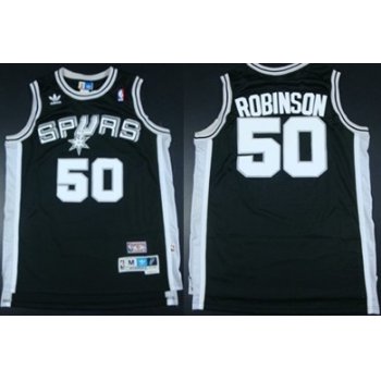 San Antonio Spurs #50 David Robinson Black Swingman Throwback Jersey