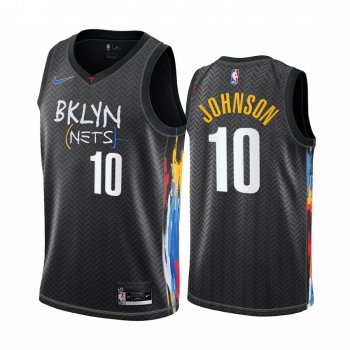 Nike Brooklyn Nets #10 Tyler Johnson Black NBA Swingman 2020-21 City Edition Jersey