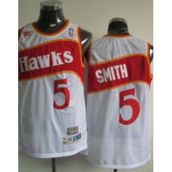 Atlanta Hawks #5 Josh Smith White Swingman Throwback Jersey