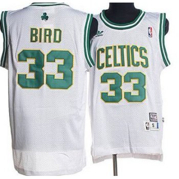 Boston Celtics #33 Larry Bird White Swingman Throwback Jersey