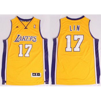 Los Angeles Lakers #17 Jeremy Lin Revolution 30 Swingman Yellow Jersey