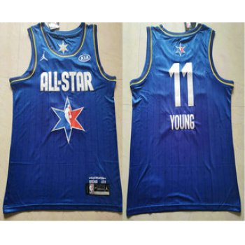 Men's Atlanta Hawks #11 Trae Young Blue Jordan Brand 2020 All-Star Game Swingman Stitched NBA Jersey