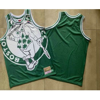 Men's Boston Celtics Green Big Face Mitchell Ness Hardwood Classics Soul Swingman Throwback Jersey