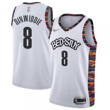 Men's Brooklyn Nets #8 Spencer Dinwiddie White Basketball 2019-20 City Edition Jersey