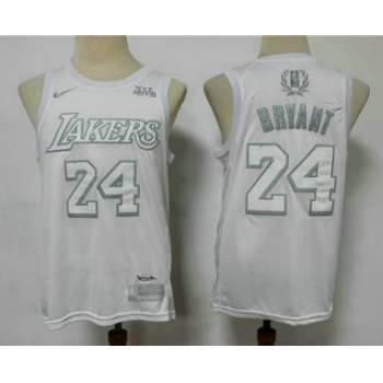 Men's Los Angeles Lakers #24 Kobe Bryant White 2020 MVP Nike Swingman Stitched NBA Jersey