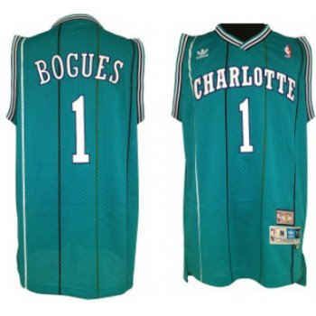 Charlotte Hornets #1 Muggsy Bogues Green Swingman Throwback Jersey