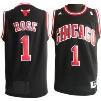 Chicago Bulls #1 Derrick Rose Revolution 30 Swingman Black Jersey