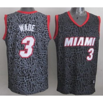 Miami Heat #3 Dwyane Wade Black Leopard Print Fashion Jersey