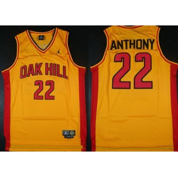Oak Hill Academy #22 Carmelo Anthony Yellow Swingman Jersey