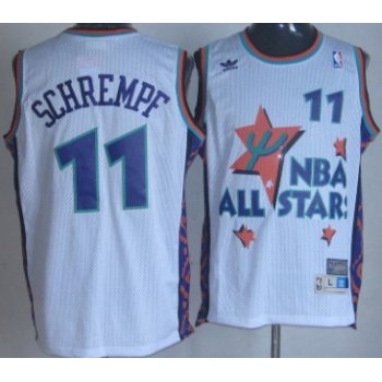 NBA 1995 All-Star #11 Detlet Schrempf White Swingman Throwback Jersey