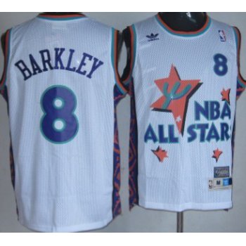 NBA 1995 All-Star #8 Charles Barkley White Swingman Throwback Jersey