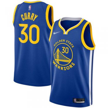 Warriors #30 Stephen Curry Blue Basketball Swingman Icon Edition 2019-2020 Jersey