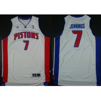 Detroit Pistons #7 Brandon Jennings Revolution 30 Swingman White Jersey