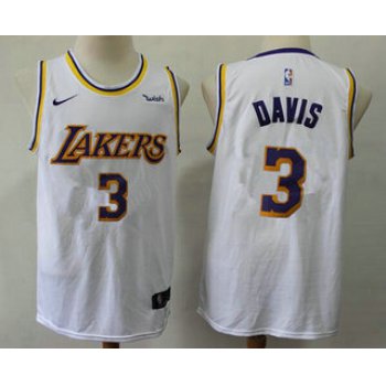 Men's Los Angeles Lakers #3 Anthony Davis 2019 White Nike Swingman Wish Stitched NBA Jersey