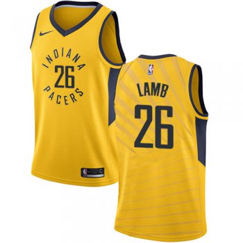 Nike Pacers #26 Jeremy Lamb Gold NBA Swingman Statement Edition Jersey