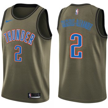 Nike Thunder #2 Shai Gilgeous-Alexander Green NBA Swingman Salute to Service Jersey