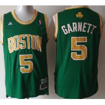 Boston Celtics #5 Kevin Garnett Revolution 30 Swingman Green With Gold Jersey