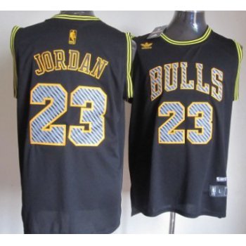 Chicago Bulls #23 Michael Jordan Black Electricity Fashion Jersey