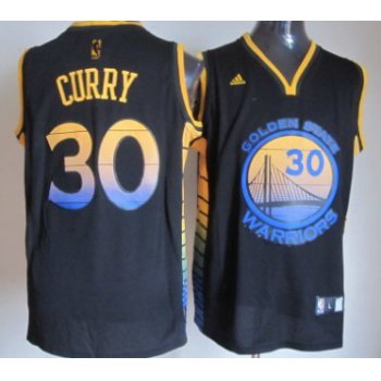 Golden State Warriors #30 Stephen Curry 2012 Vibe Black Fashion Jersey