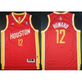 Houston Rockets #12 Dwight Howard Revolution 30 Swingman Red With Gold Jersey
