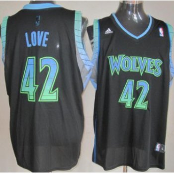 Minnesota Timberwolves #42 Kevin Love Vibe Black Fashion Jersey