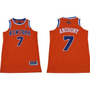 New York Knicks #7 Carmelo Anthony Revolution 30 Swingman 2013 Orange Jersey