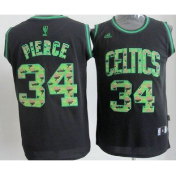 Boston Celtics #34 Paul Pierce Black Camo Fashion Jersey