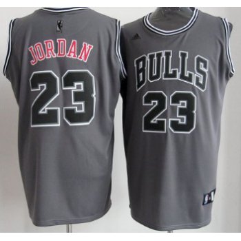 Chicago Bulls #23 Michael Jordan Gray Shadow Jersey