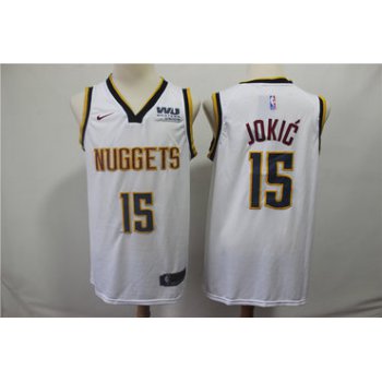Denver Nuggets 15 Nikola Jokic White Nike Swingman Jersey