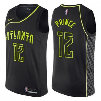 Men's Atlanta Hawks #12 Authentic Taurean Prince Black Basketball City Edition Jersey