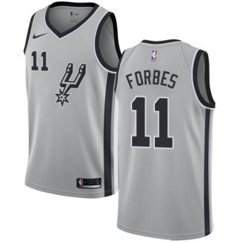 Men's Nike San Antonio Spurs #11 Bryn Forbes Silver Basketball Swingman Statement Edition Jersey