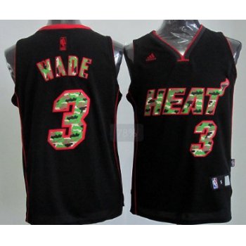 Miami Heat #3 Dwyane Wade Black Camo Fashion Jersey