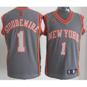 New York Knicks #1 Amare Stoudemire Gray Shadow Jersey
