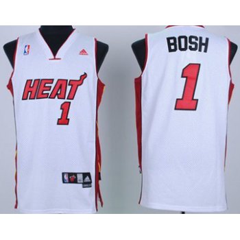 Miami Heat #1 Chris Bosh White Swingman Jersey
