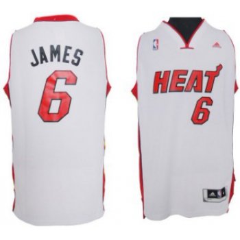 Miami Heat #6 LeBron James Revolution 30 Swingman White Jersey