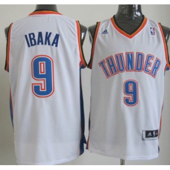 Oklahoma City Thunder #9 Serge Ibaka Revolution 30 Swingman White Jersey