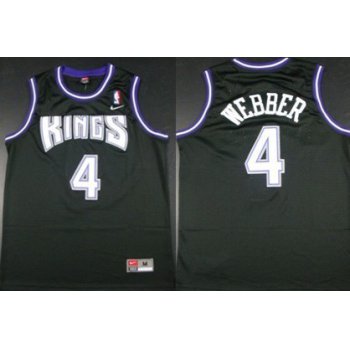 Sacramento Kings #4 Chris Webber Black Swingman Jersey