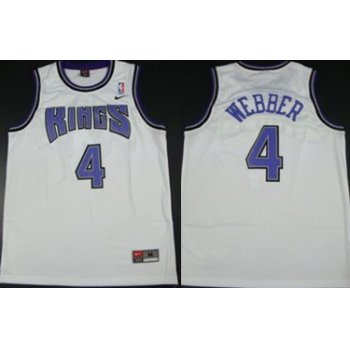 Sacramento Kings #4 Chris Webber White Swingman Jersey