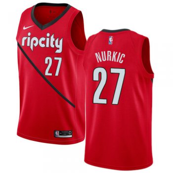 Nike Blazers #27 Jusuf Nurkic Red NBA Swingman Earned Edition Jersey