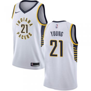 Nike Pacers #21 Thaddeus Young White NBA Swingman Association Edition Jersey