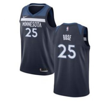 Nike Timberwolves 25 Derrick Rose Navy Blue Swimgman Jersey